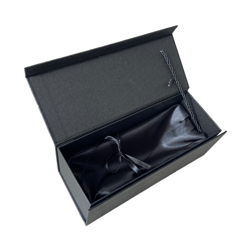 Cajas de Vino con Logotipo Personalizado de Lujo Caja de Regalo de Cartón Negro Cajas de Embalaje de Regalo para Botellas de Vino 