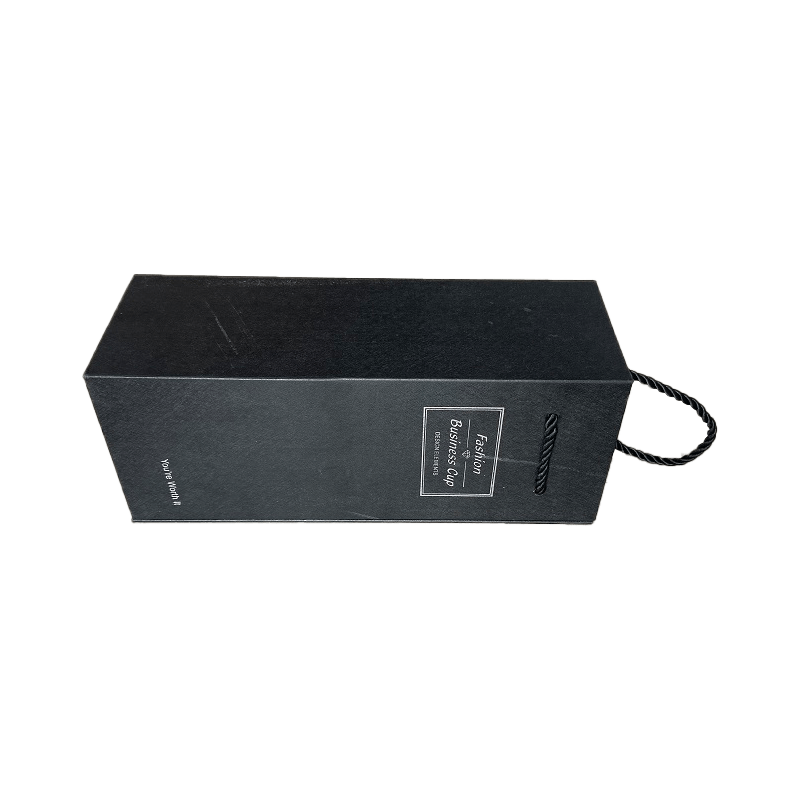 Cajas de Vino con Logotipo Personalizado de Lujo Caja de Regalo de Cartón Negro Cajas de Embalaje de Regalo para Botellas de Vino 