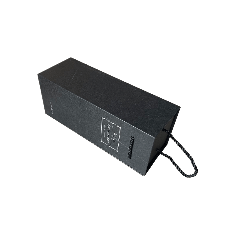 Cajas de Vino con Logotipo Personalizado de Lujo Caja de Regalo de Cartón Negro Cajas de Embalaje de Regalo para Botellas de Vino 
