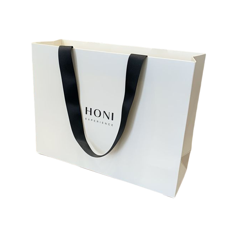El Regalo de Lujo de la Moda de Encargo Empaqueta el Bolso de Embalaje de Las Compras del Bolso del Libro Blanco para la Ropa