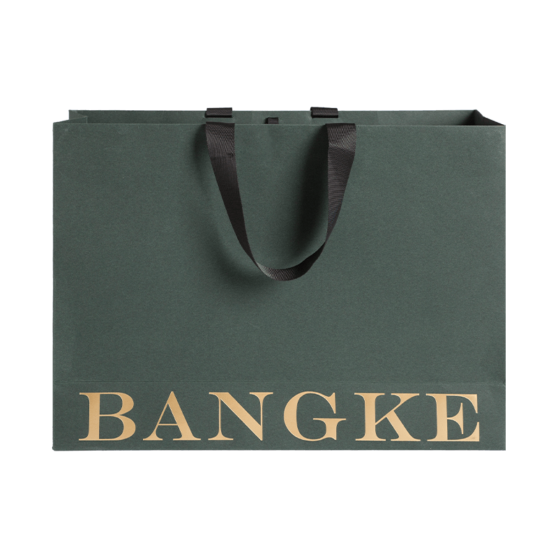 Bolsa de Papel de Compras de Marca Bolsa de Regalo de Estampado en Caliente Verde Oscuro Personalizada con su Propio Logotipo
