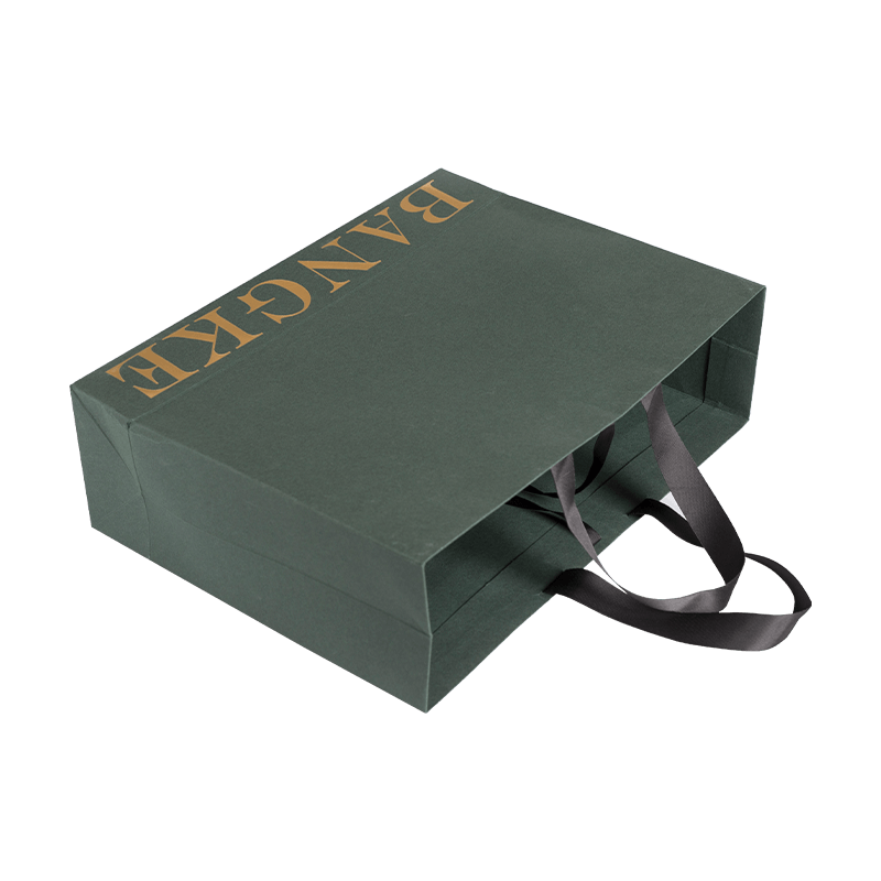 Bolsa de Papel de Compras de Marca Bolsa de Regalo de Estampado en Caliente Verde Oscuro Personalizada con su Propio Logotipo