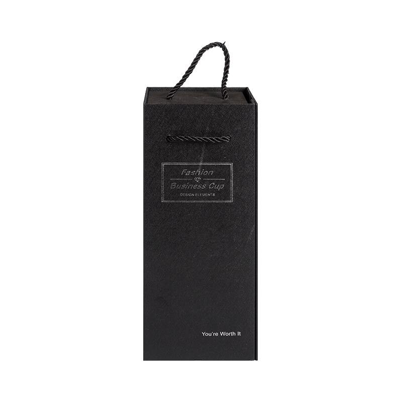 Cajas de Vino con Logotipo Personalizado de Lujo Caja de Regalo de Cartón Negro Cajas de Embalaje de Regalo para Botellas de Vino 