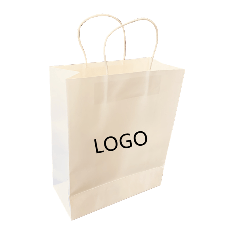 Impresión con logotipo Personalizado Bolsa de Papel kraft Blanca Marrón para Regalo con Asas