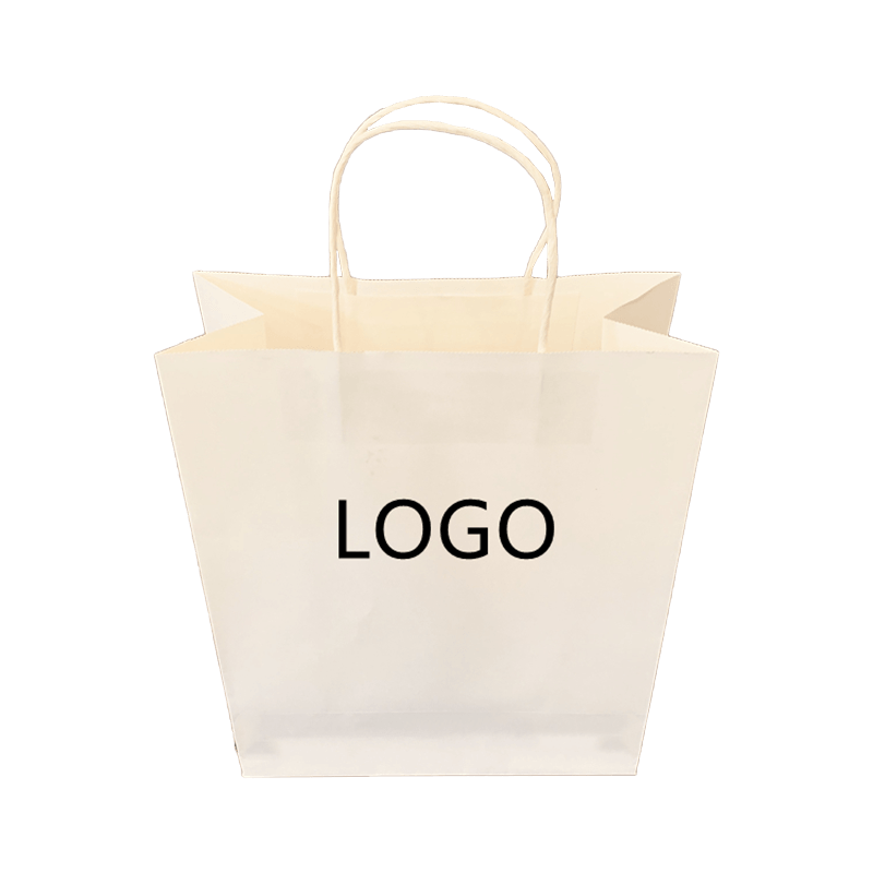 Impresión con logotipo Personalizado Bolsa de Papel kraft Blanca Marrón para Regalo con Asas