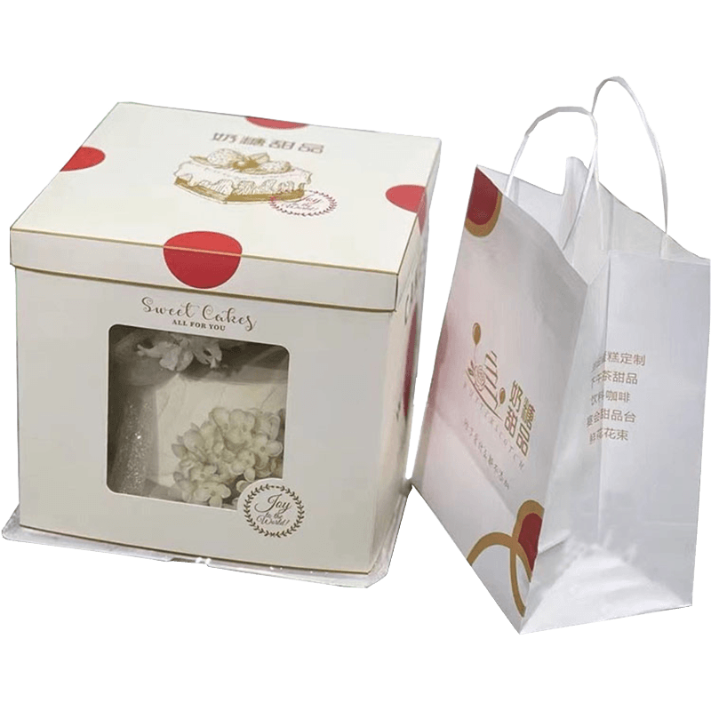 Venta Caliente Cajas de Papel con Ventana Transparente Frontal Cajas de Regalo para Pasteles con Logotipo Personalizado Caja de Cartón para Tarta