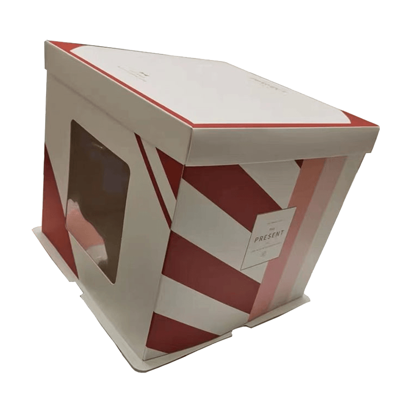 Venta Caliente Cajas de Papel con Ventana Transparente Frontal Cajas de Regalo para Pasteles con Logotipo Personalizado Caja de Cartón para Tarta