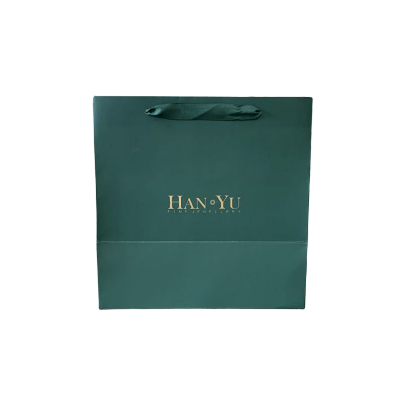 Bolsa de Papel de Compras de Marca Bolsa de Regalo de Estampado en Caliente Verde Oscuro Personalizada con su Propio Logotipo