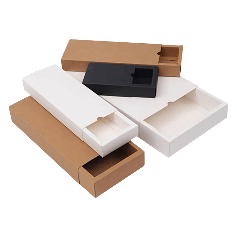 Venta al por Mayor Personalizada Caja de Papel Kraft Marrón Cajón Plegable Plano Blanco Caja de Cartón de Ropa Interior Calcetines Caja de Regalo Impresión de Logotipo