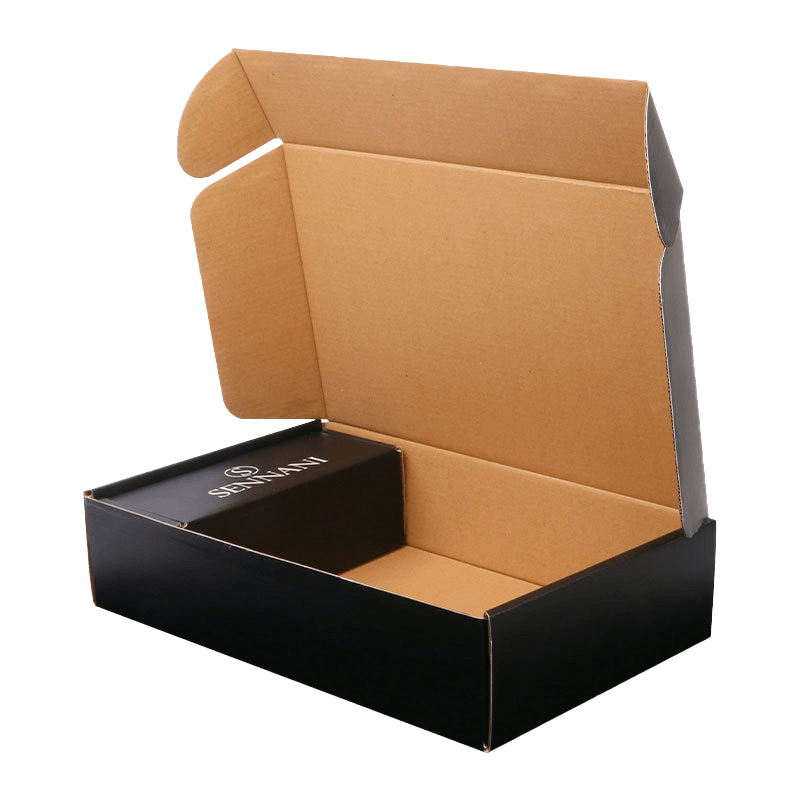 Caja de cartón plegable negra